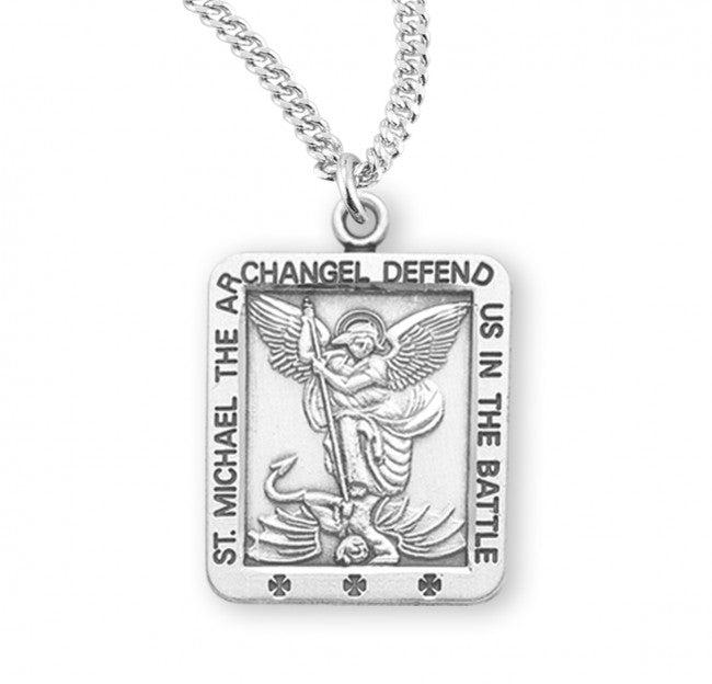 Defend Us In Battle St Michael Rectangular Medal