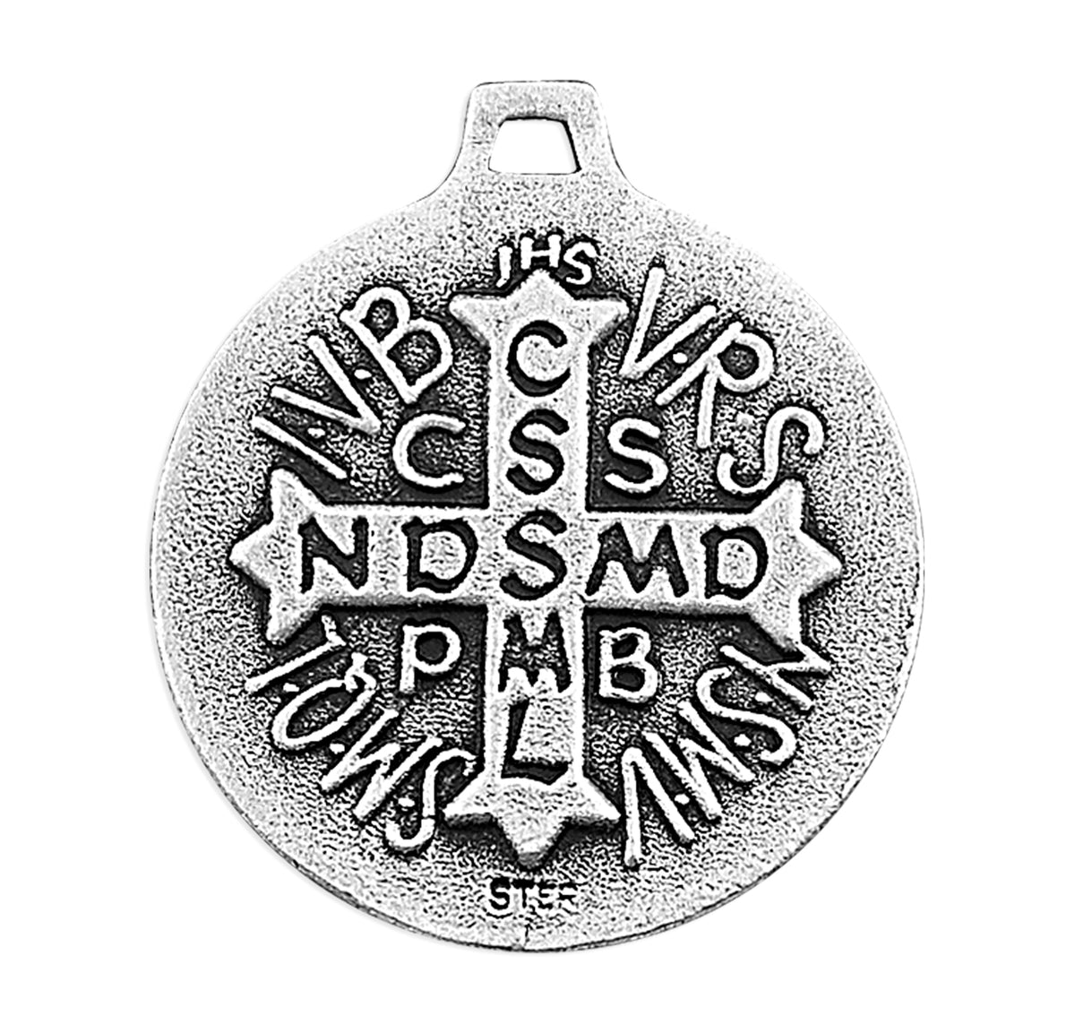 Double-Sided Saint Benedict Medal Necklace, Sterling Silver