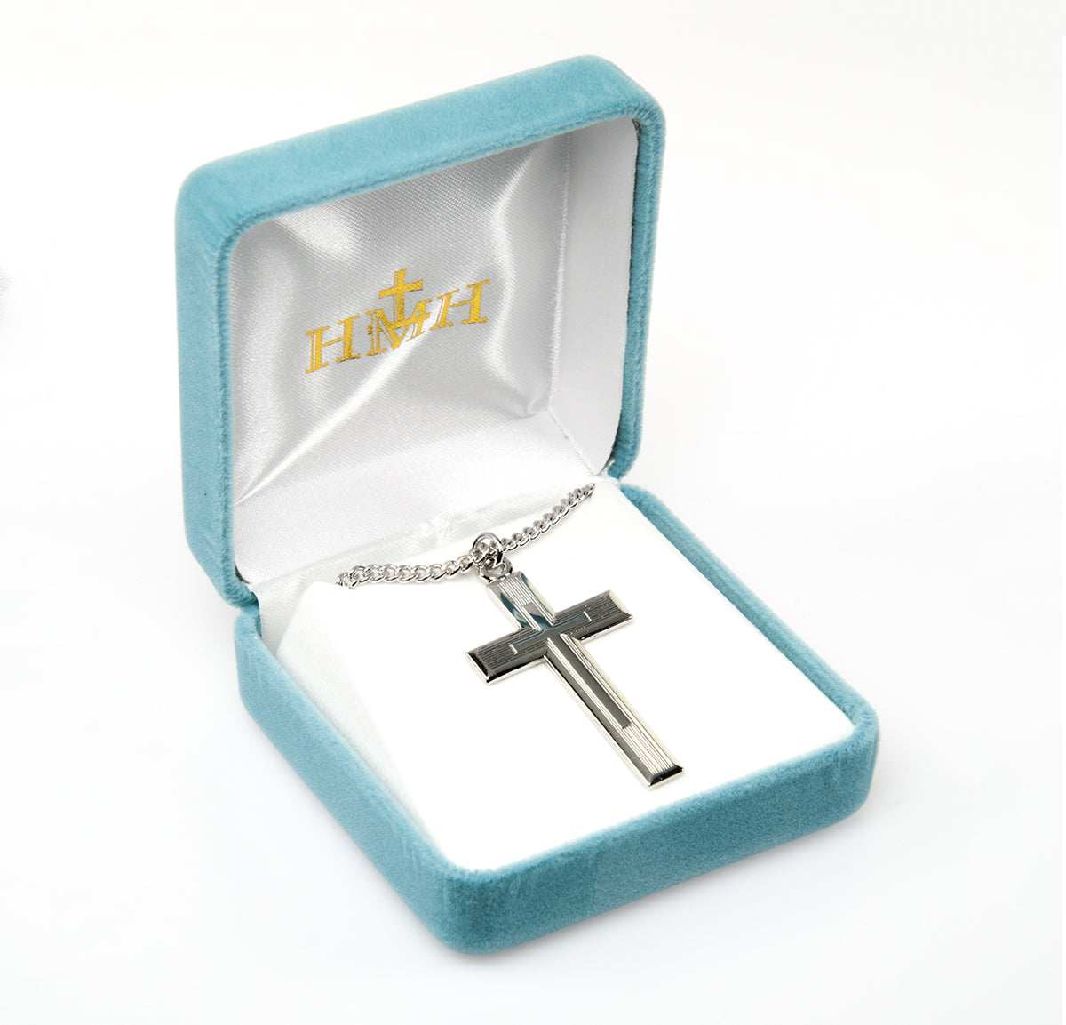 Heavy Extra Large Engraved Cross Necklace, Sterling Silver