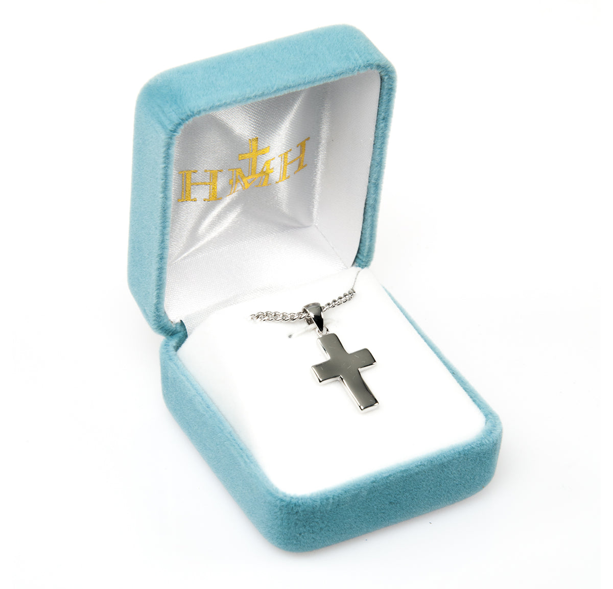 Plain Wide Cross Necklace, Sterling Silver