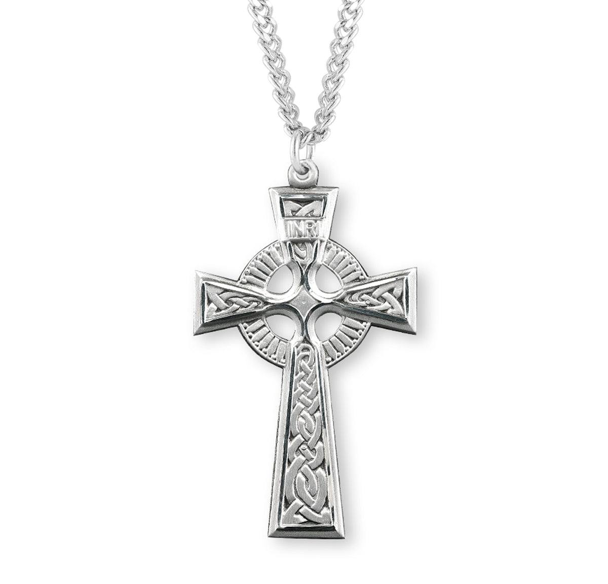 Slender Celtic Knot Cross Necklace, Sterling Silver