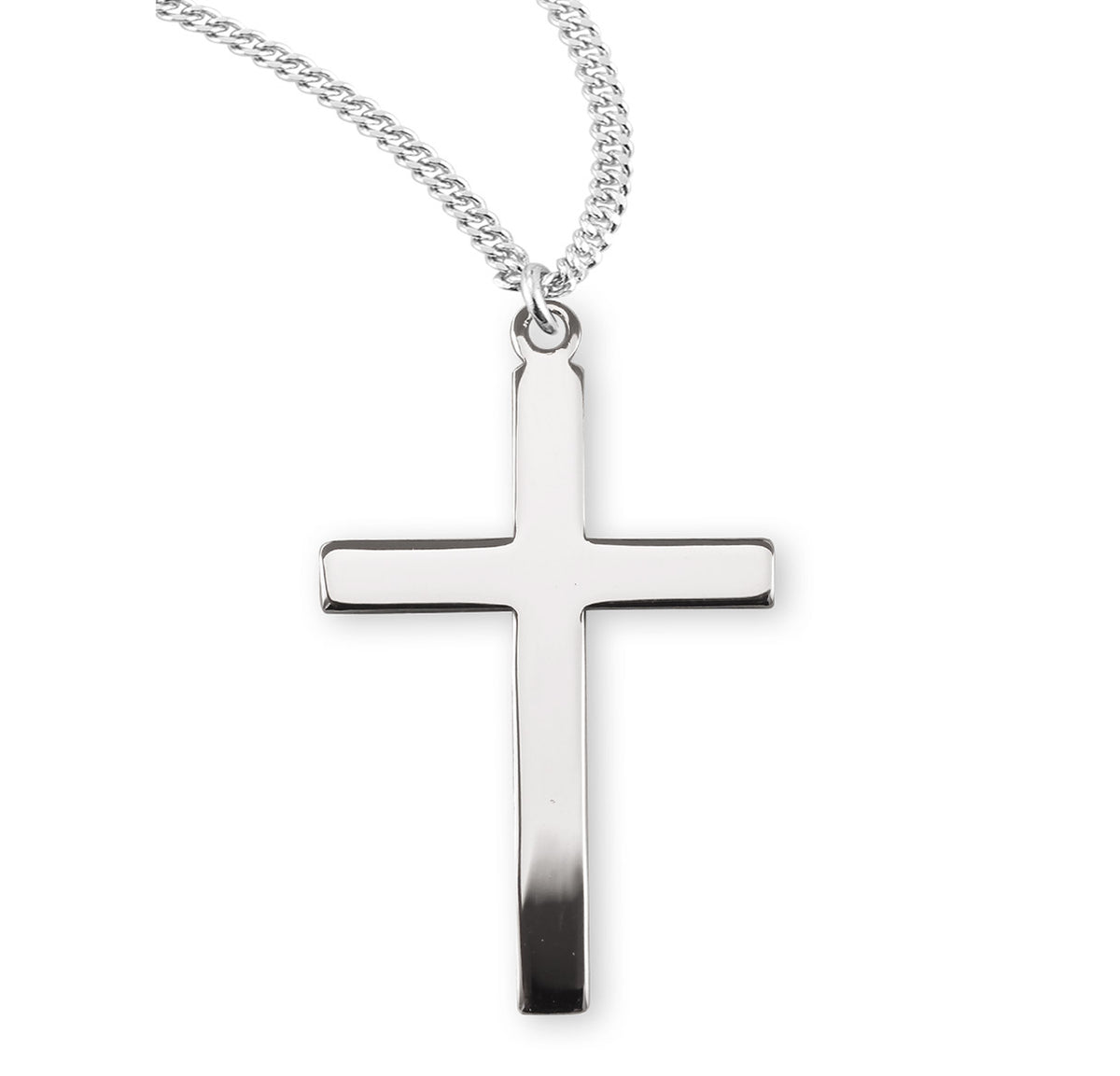 Extra Large Plain Cross Necklace, Sterling Silver