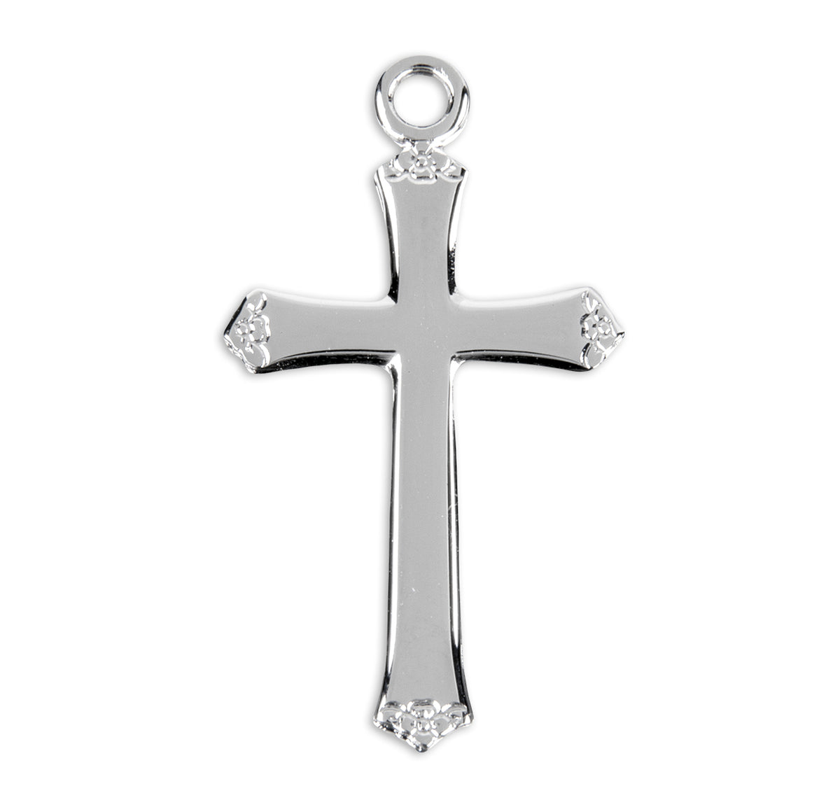 Classic Flared Cross Necklace, Sterling Silver