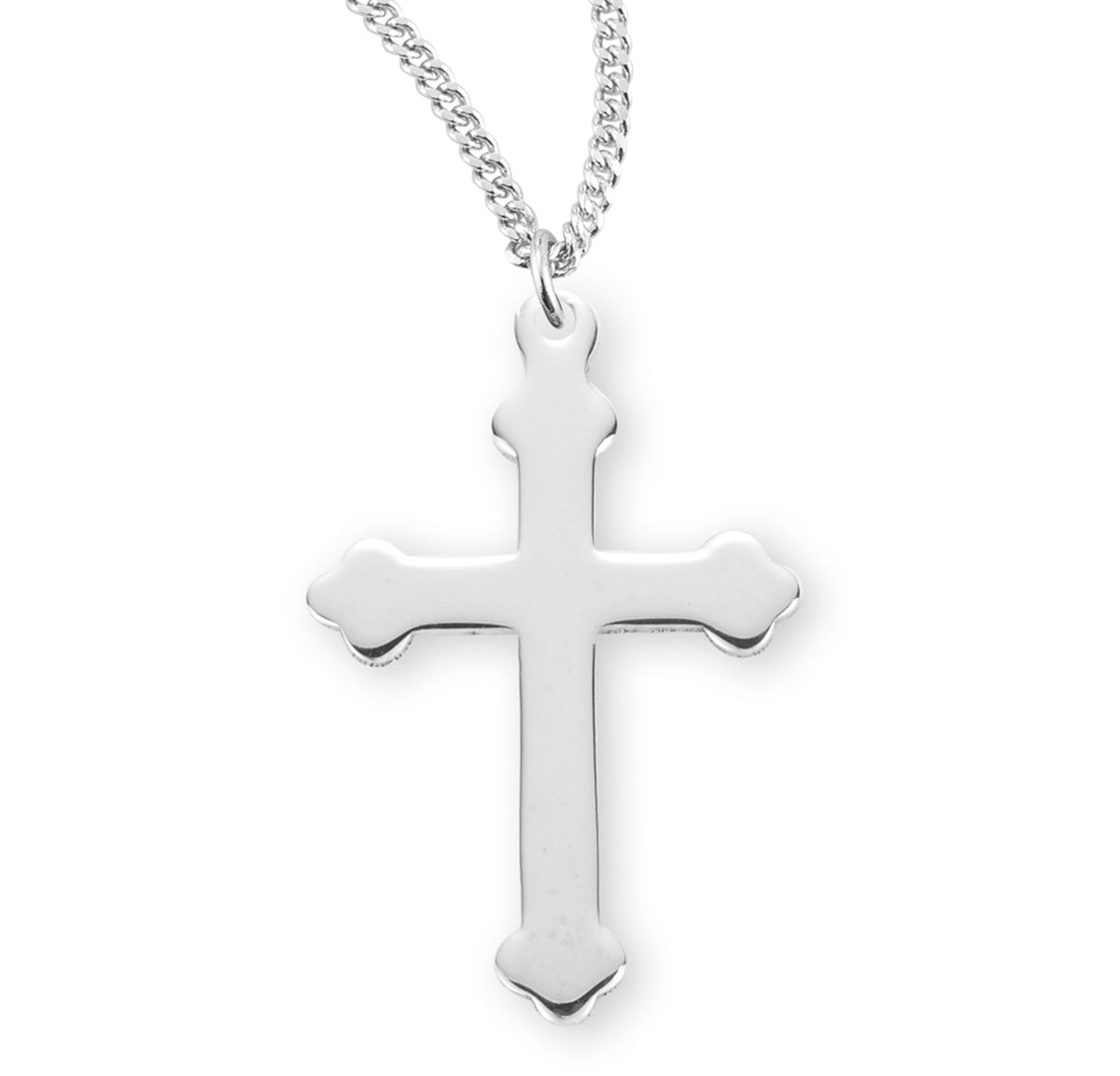 Large High Polish Cross Necklace, Sterling Silver