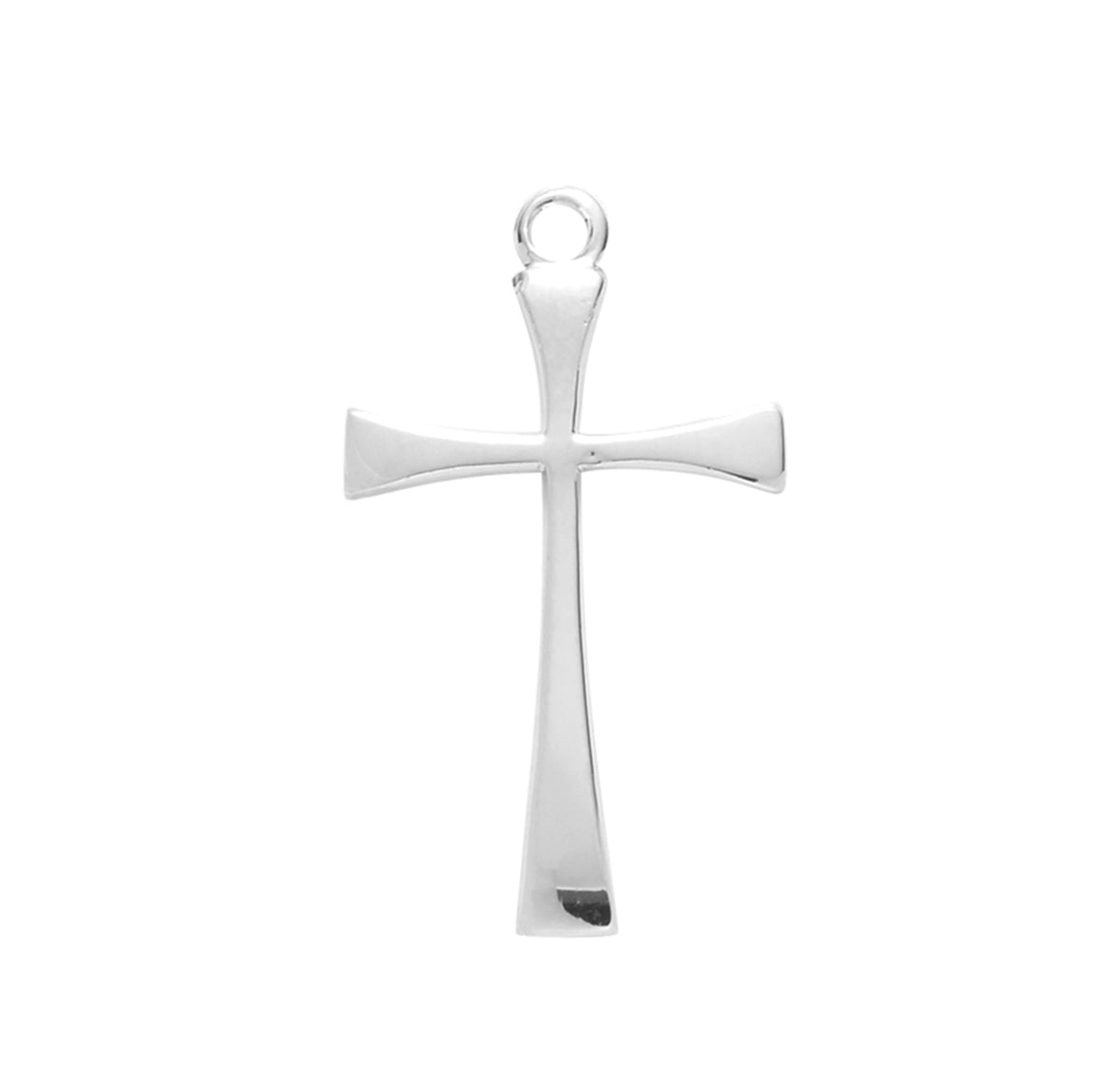Tapered End Cross Necklace, Sterling Silver