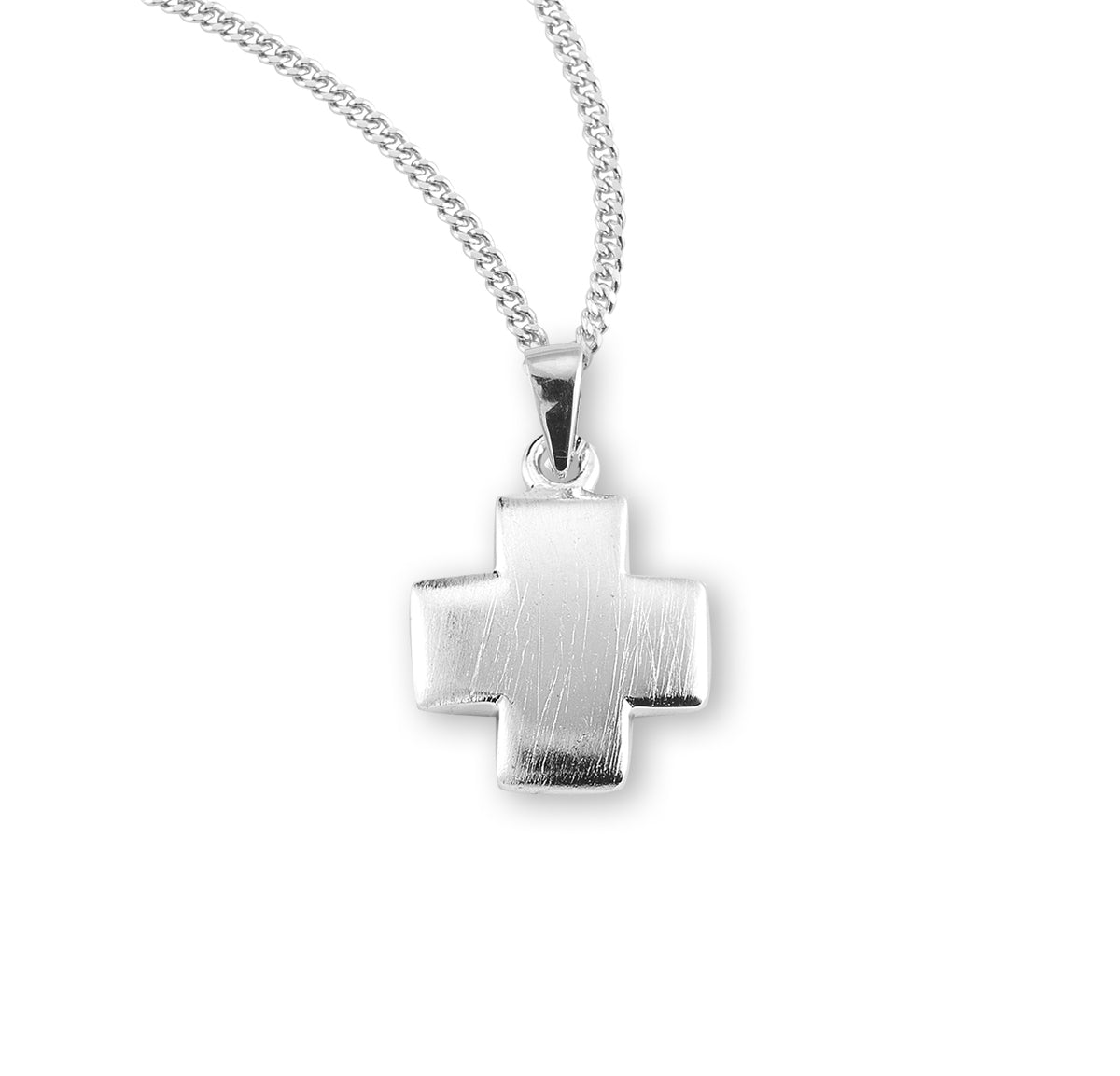 Petite Small Cross Necklace, Sterling Silver