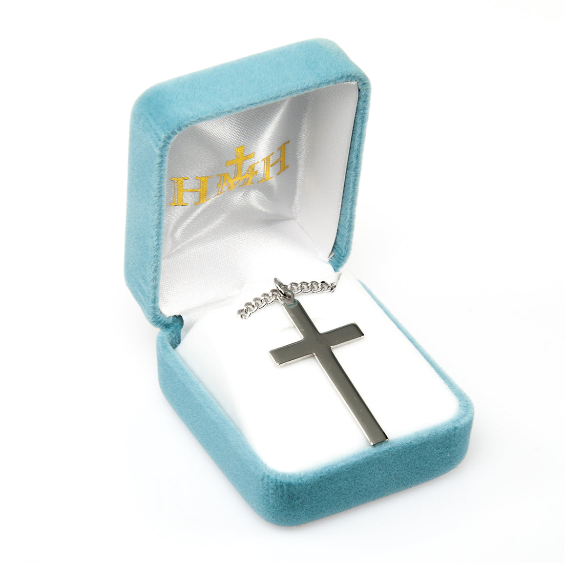 Extra Large High Polish Cross Necklace, Sterling Silver