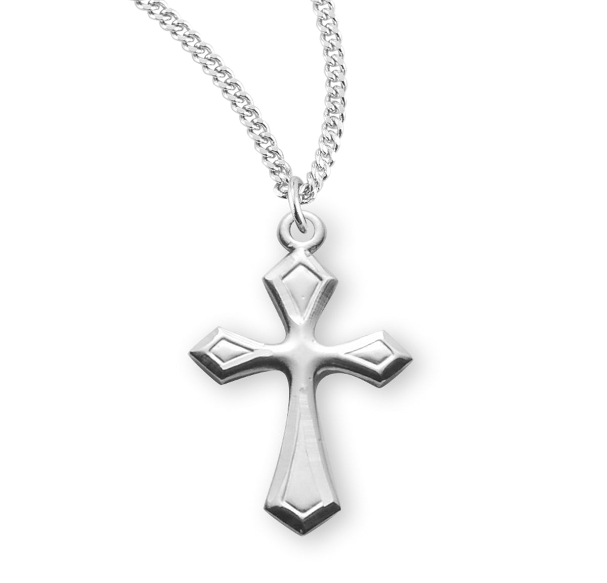 Pointed Fancy Cross Necklace, Sterling Silver