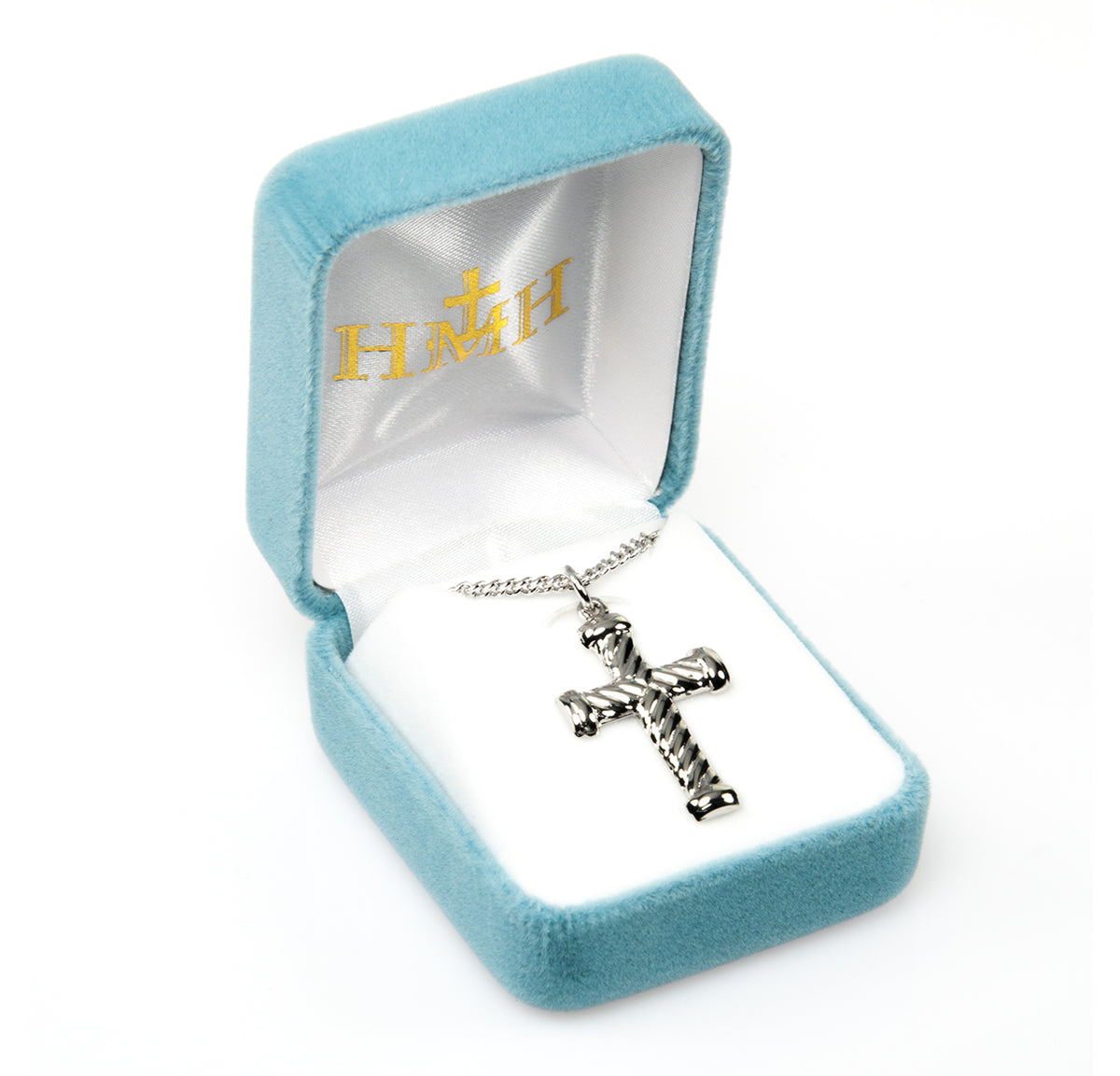 Twist Cross Necklace, Sterling Silver