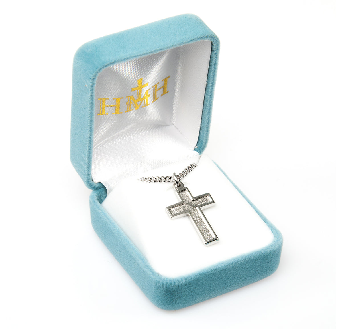 Hammered Cross Necklace, Sterling Silver