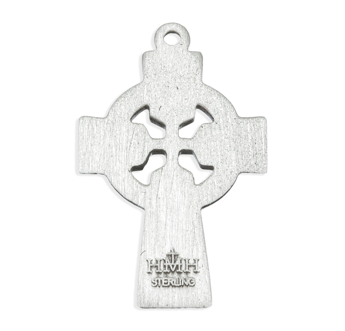 Green Enameled Irish Celtic Cross Necklace, Sterling Silver