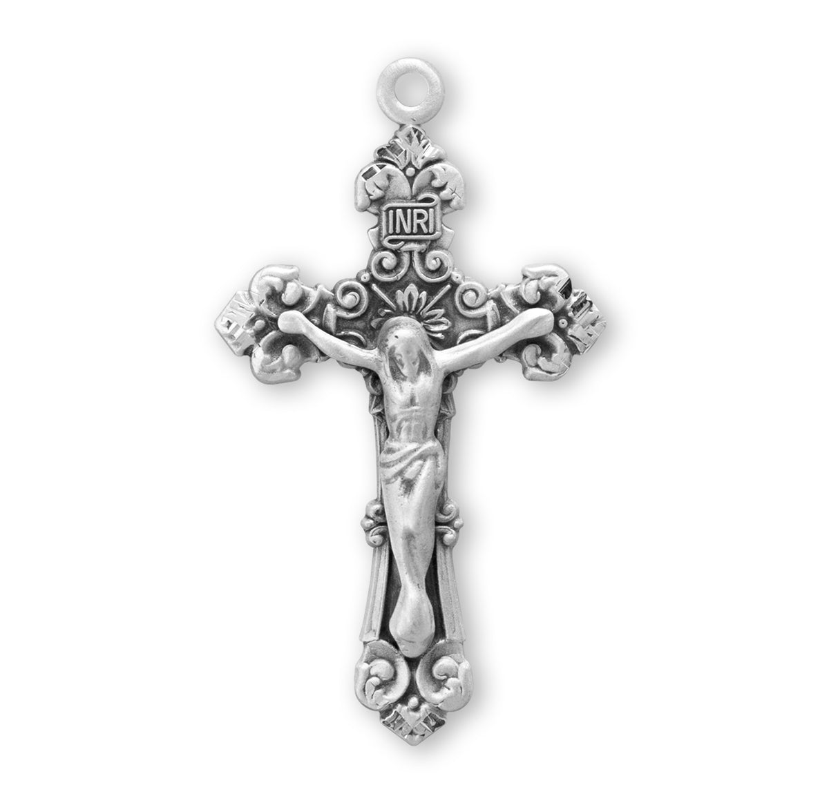 Extra Large Fancy Filigree Crucifix Necklace, Sterling Silver