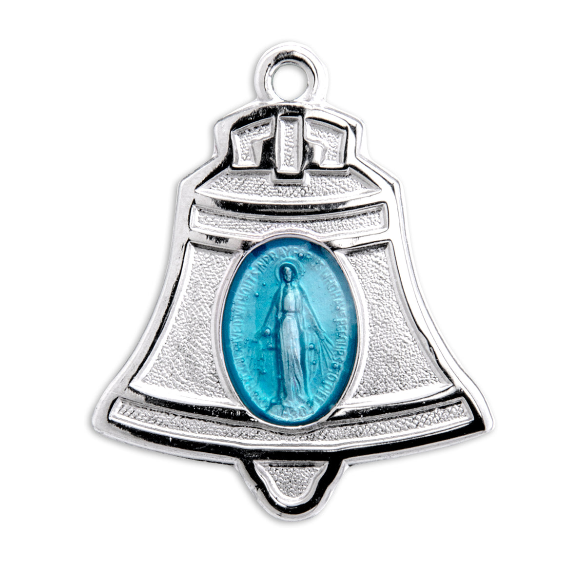 Bell Miraculous Medal Necklace, Sterling Silver