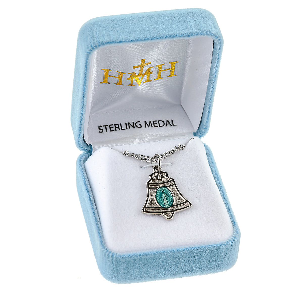 Bell Miraculous Medal Necklace, Sterling Silver