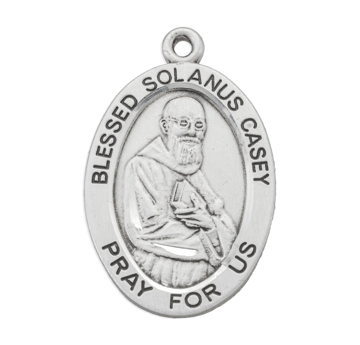 Blessed Solanus Casey Oval Medal Necklace, Sterling Silver