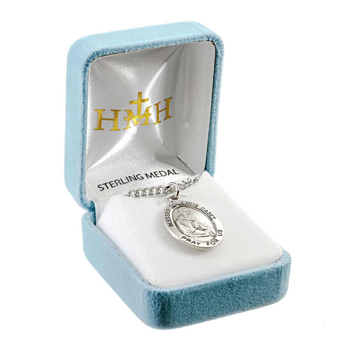 Blessed Solanus Casey Oval Medal Necklace, Sterling Silver