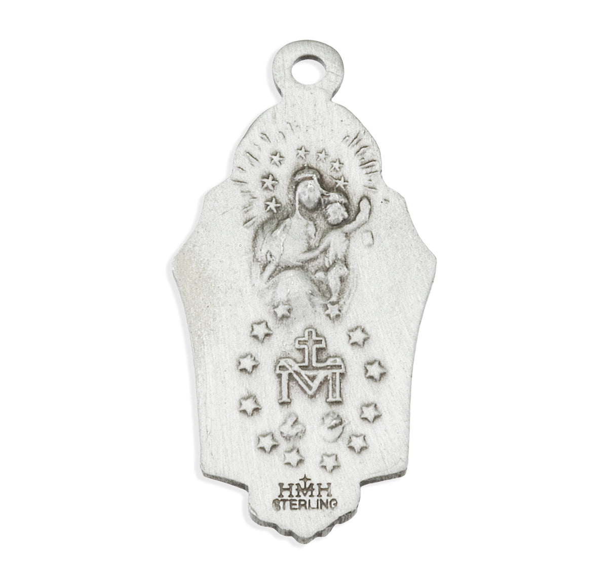 Miraculous Scapular Combination Medal Necklace, Sterling Silver