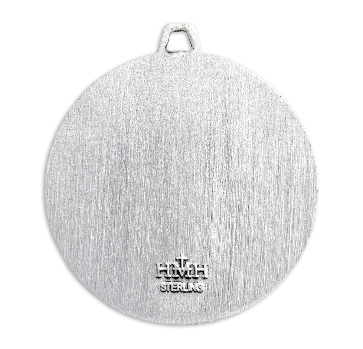 Saint Francis Round Contemporary Medal Necklace, Sterling Silver