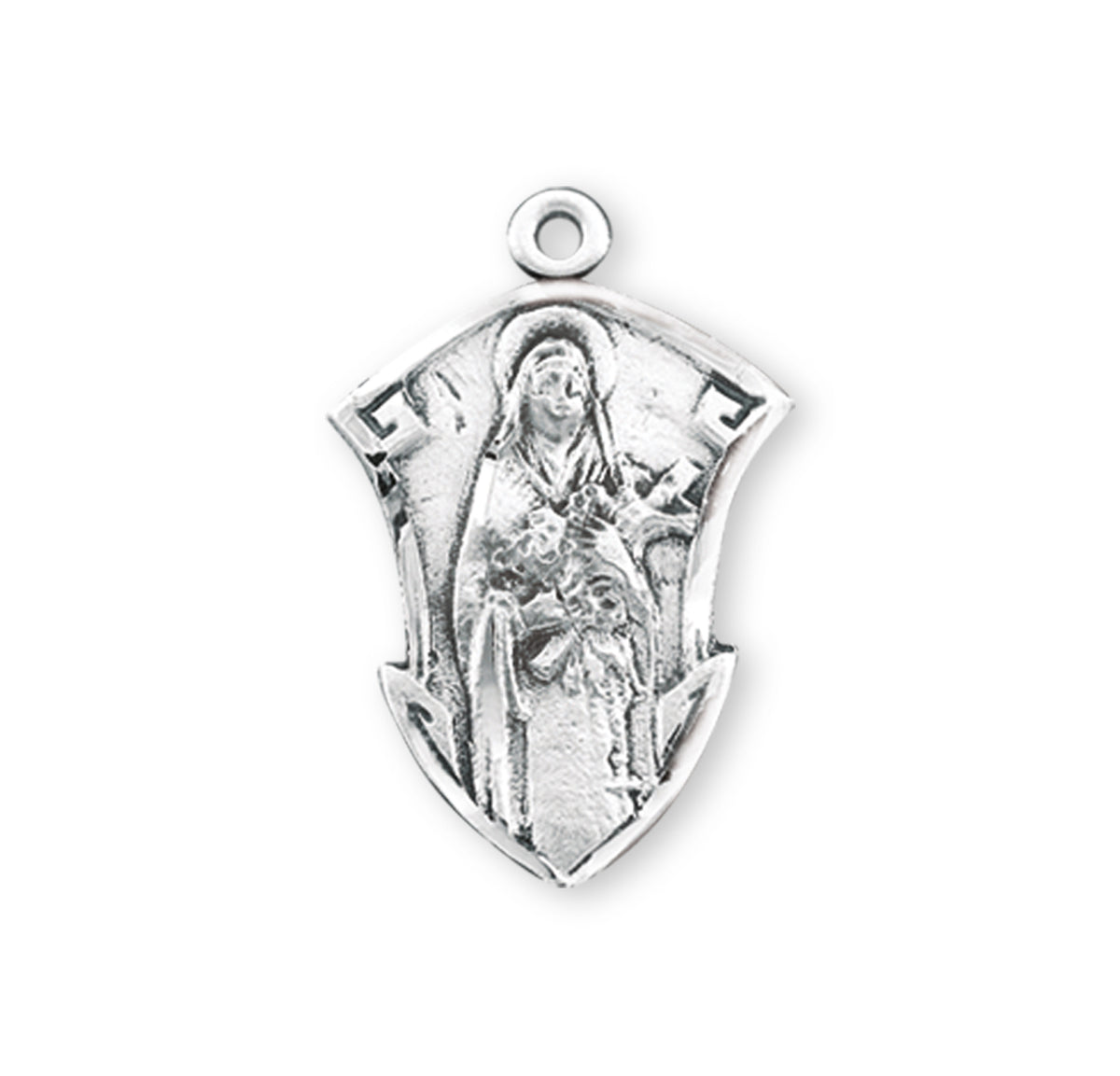 Saint Therese of Lisieux Medal Necklace, Sterling Silver