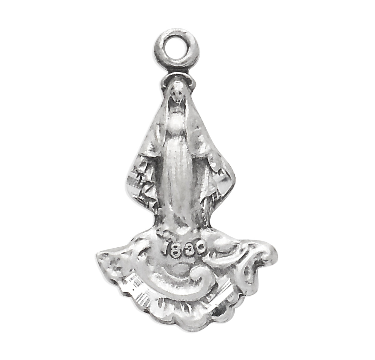 Child's Our Lady of Grace Medal Necklace, Sterling Silver