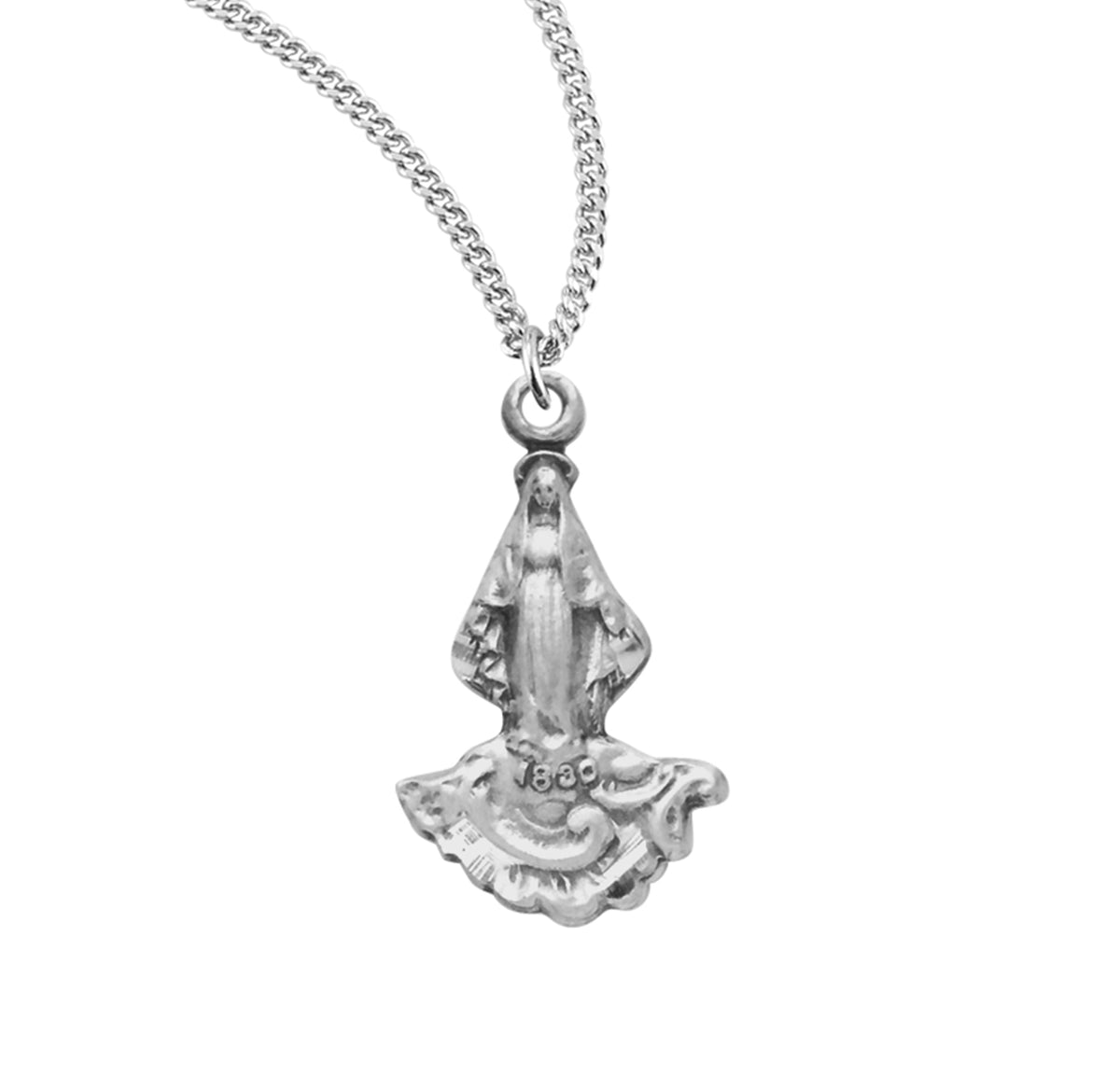 Child's Our Lady of Grace Medal Necklace, Sterling Silver