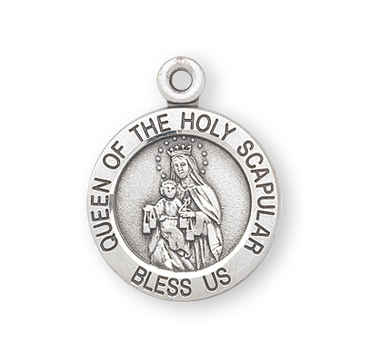 Holy Scapular Medal Necklace, Sterling Silver