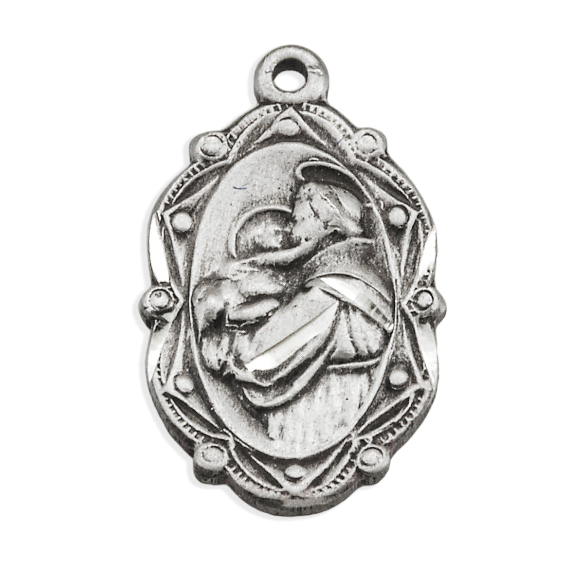 Small Saint Anthony Oval Medal Necklace, Sterling Silver
