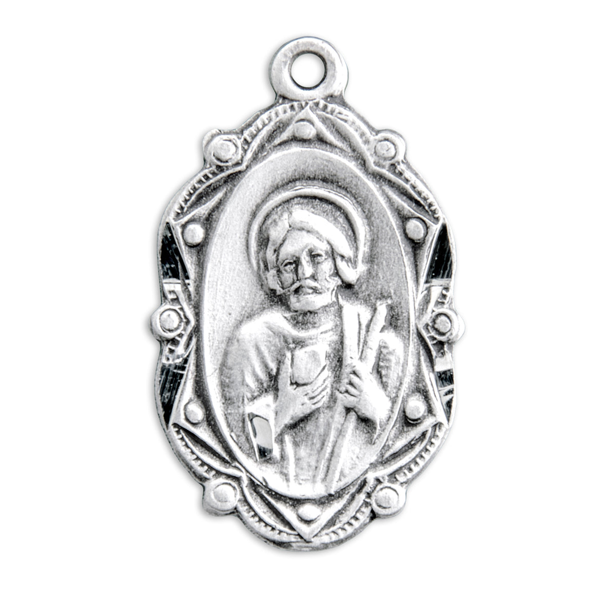 Saint Jude Oval Medal Necklace, Sterling Silver