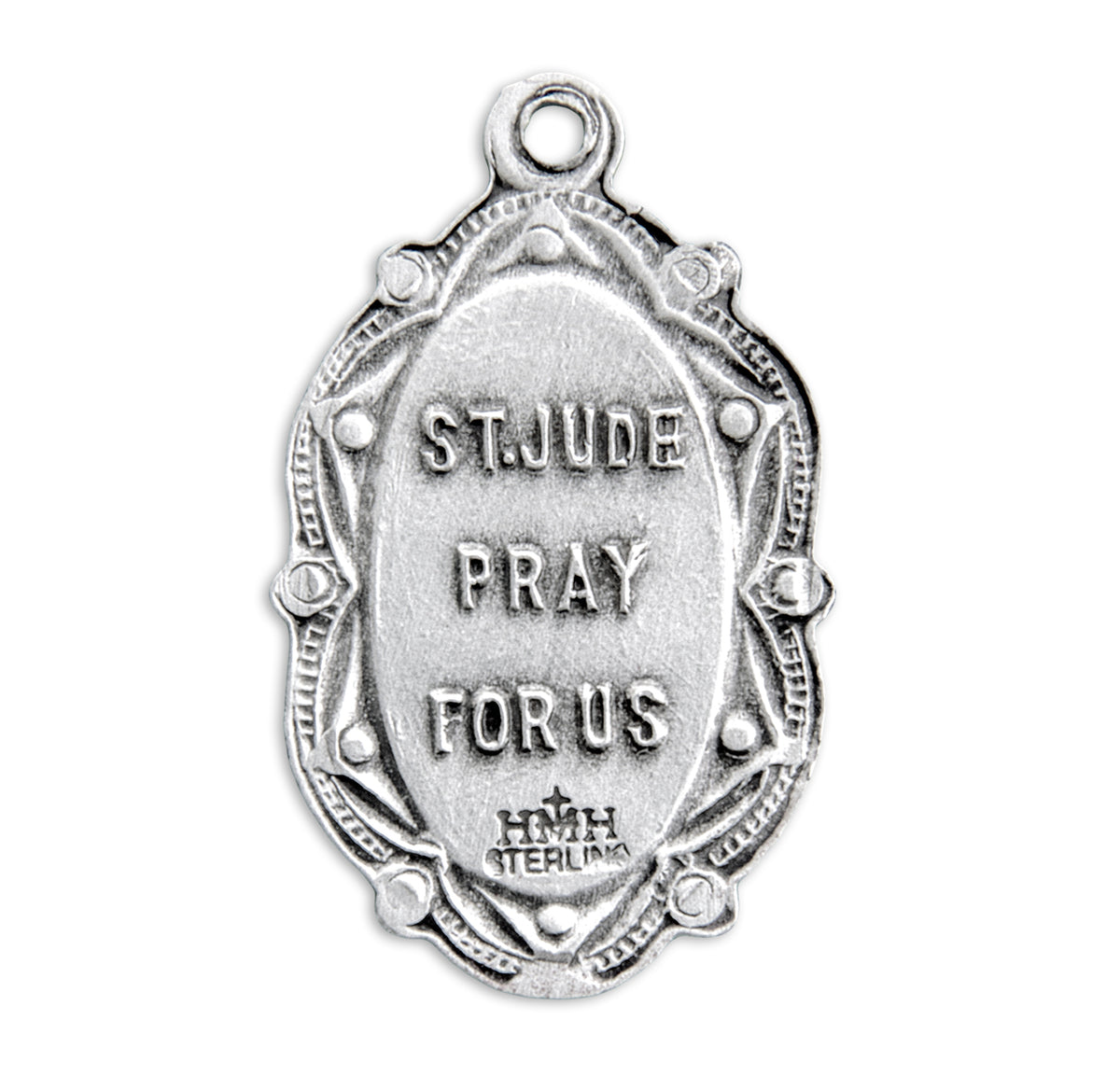 Saint Jude Oval Medal Necklace, Sterling Silver