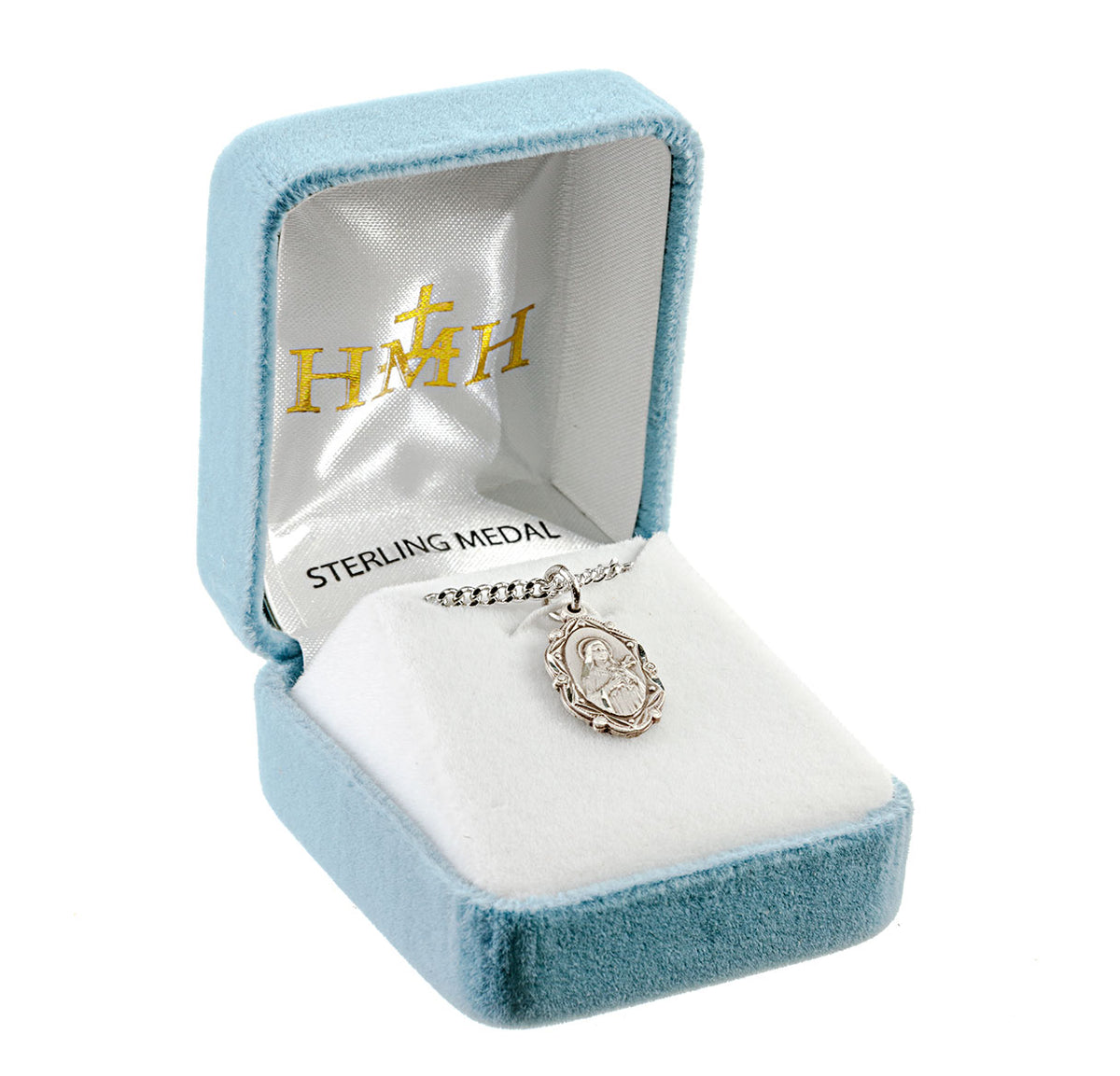 Saint Therese of Lisieux Oval Medal Necklace, Sterling Silver