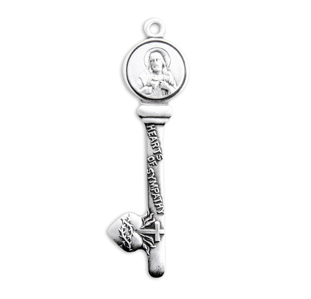 Hearts of Sympathy Key Pendant Necklace, Sterling Silver