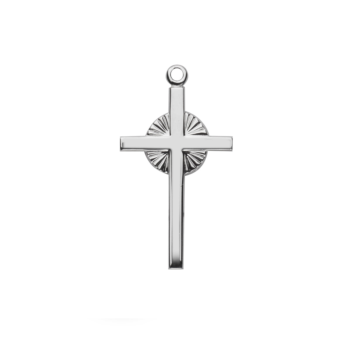 Halo Circle Cross Necklace, Sterling Silver