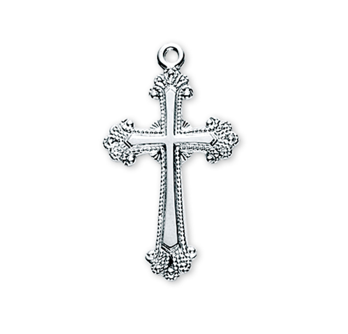 Heavy Large Fancy Cross Necklace, Sterling Silver