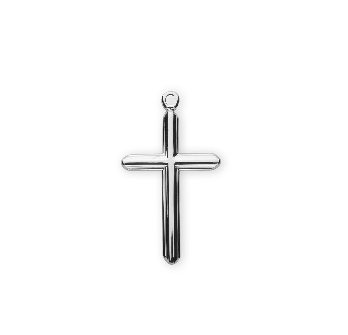 Slim Plain Cross Necklace, Sterling Silver