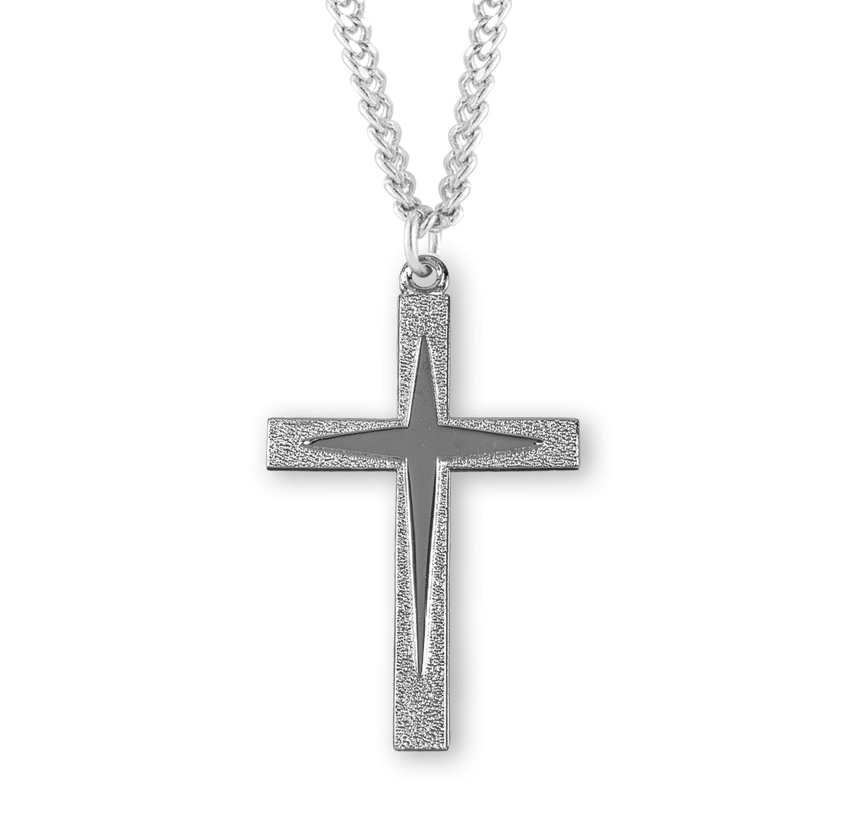 Large Cross Necklace, Sterling Silver