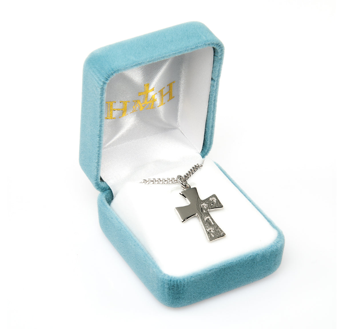 Footprints in the Sand Cross Necklace, Sterling Silver