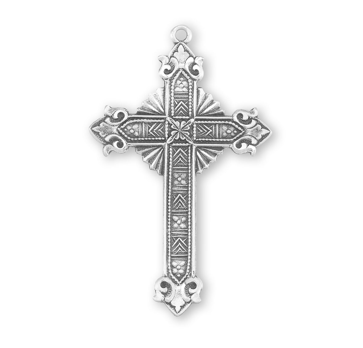 Ornate Cross Necklace, Sterling Silver