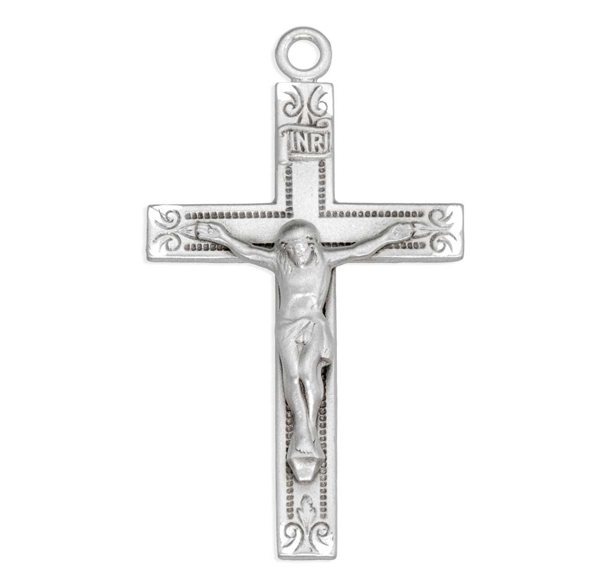 Swirl Crucifix Necklace, Sterling Silver