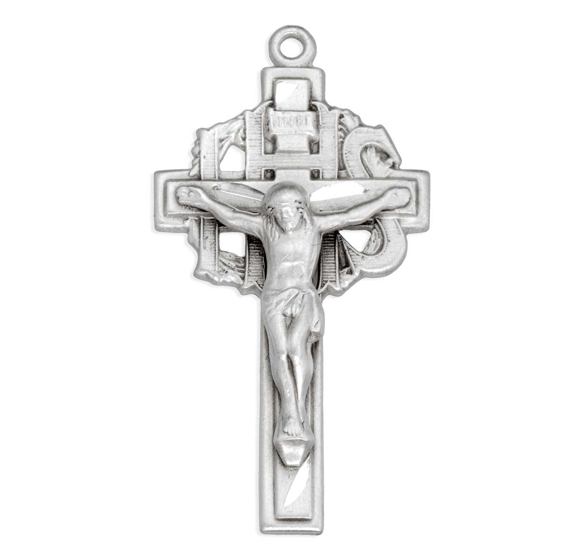 Pierced Crucifix Necklace, Sterling Silver