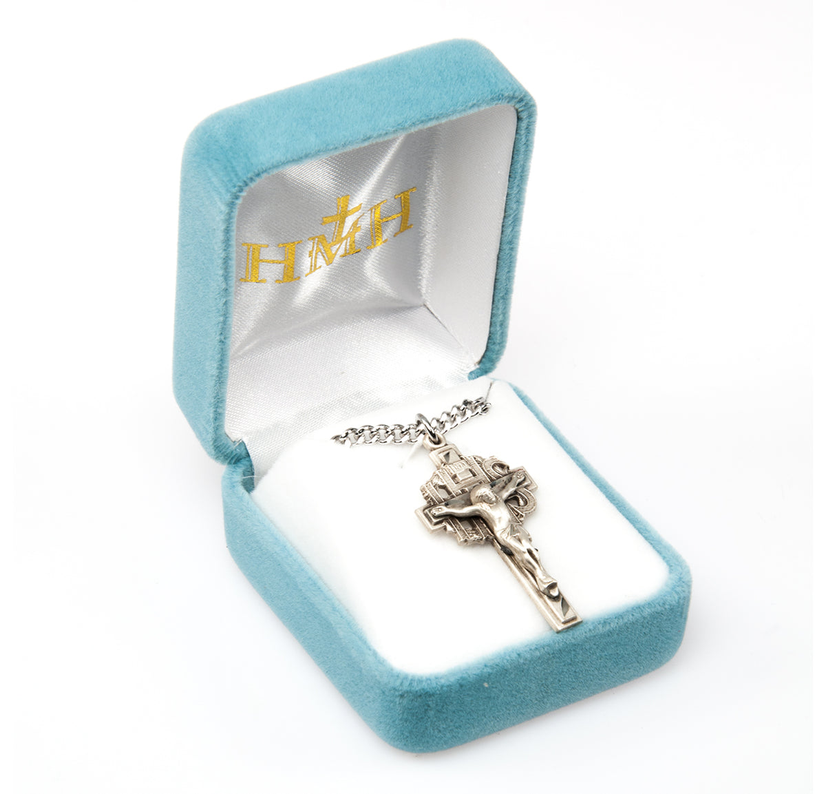 Pierced Crucifix Necklace, Sterling Silver