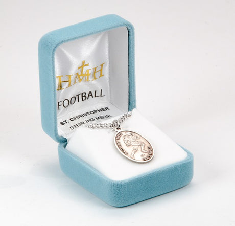 St. Christopher Football Sterling Silver Medal for Men