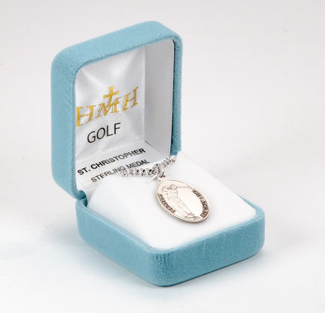 St. Christopher Golf Sterling Silver Medal for Men