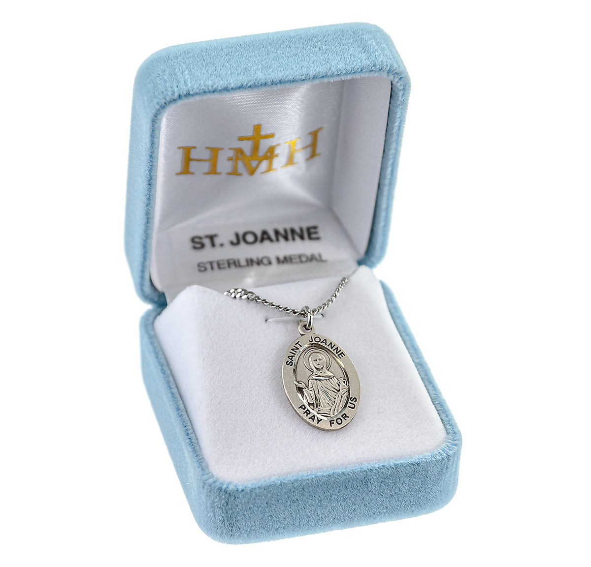 Saint Joanne Oval Medal Necklace, Sterling Silver