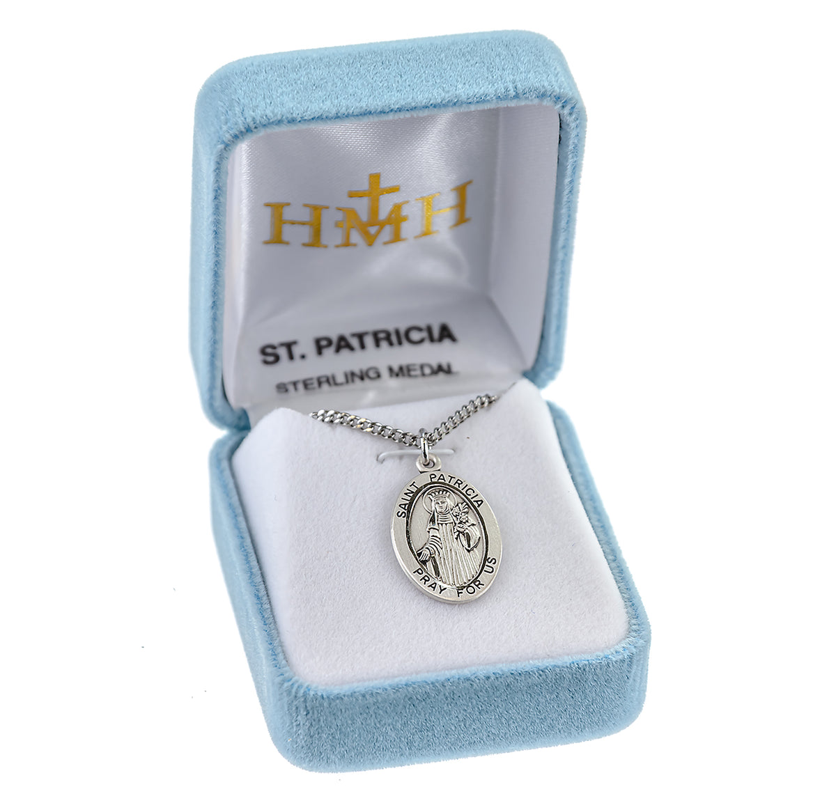 Saint Patricia Medal Necklace, Sterling Silver