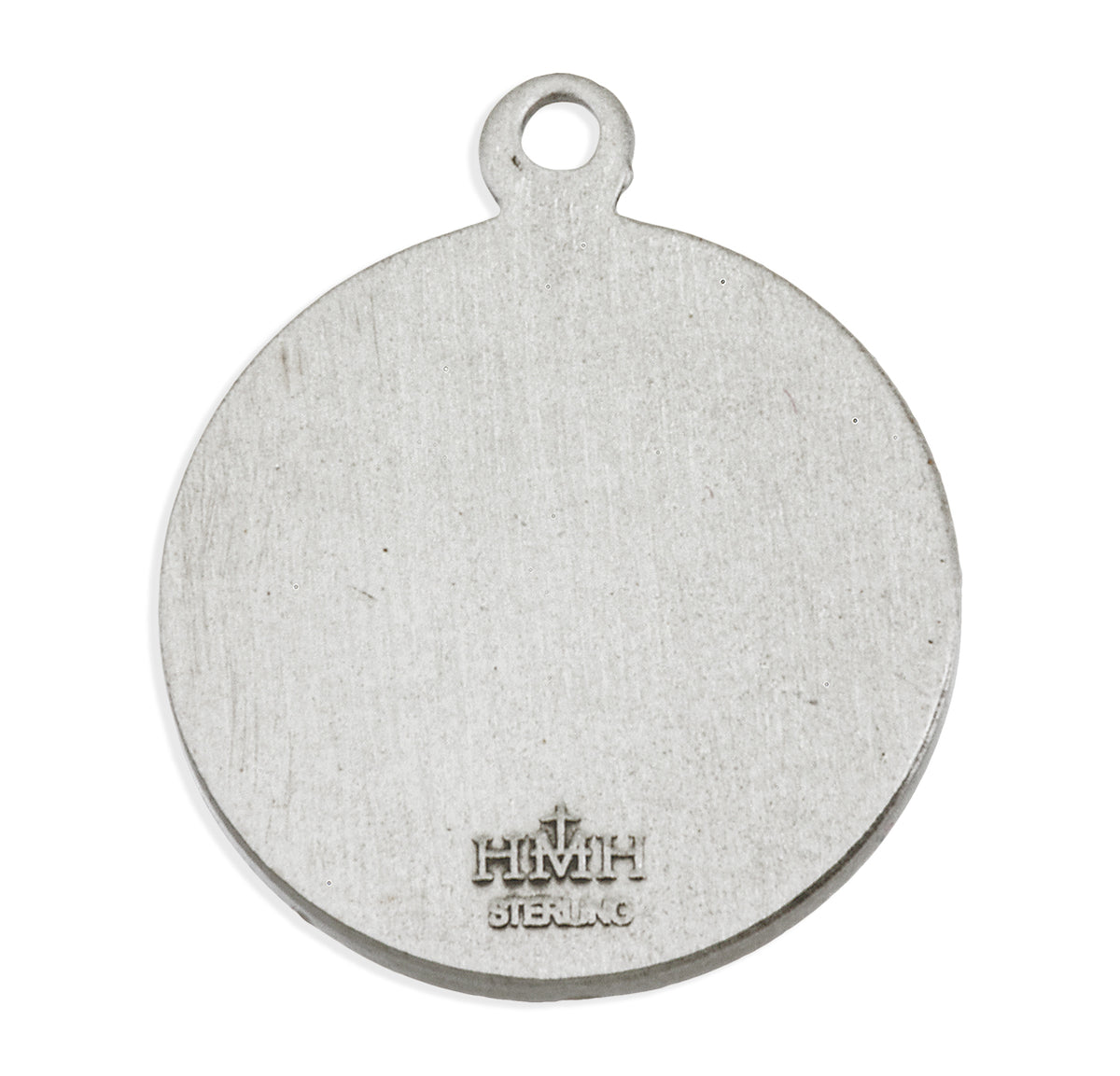 Round Saint Aidan Oval Medal Necklace, Sterling Silver