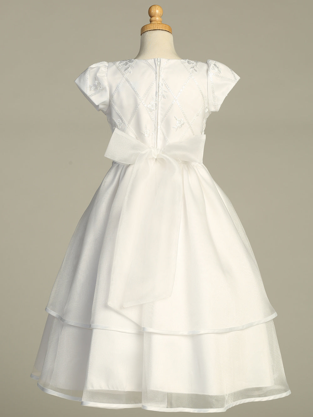 First Communion Dress Embroidered Tulle with Sequins