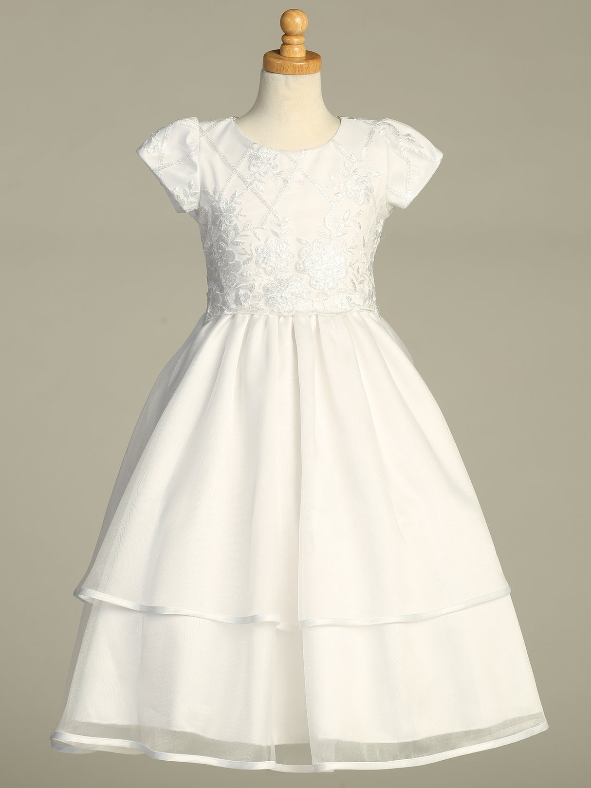 First Communion Dress Embroidered Tulle with Sequins