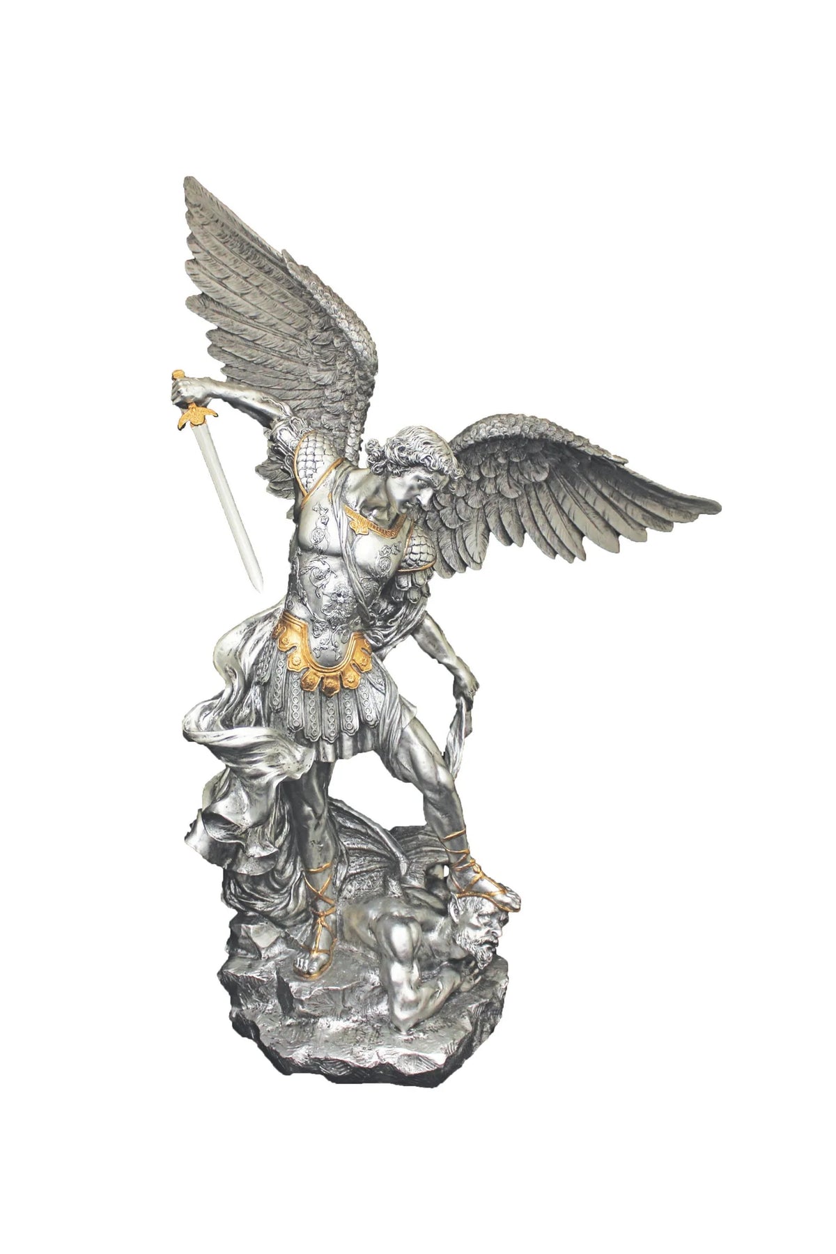 St. Michael the Archangel Statue, 21-Inch Pewter