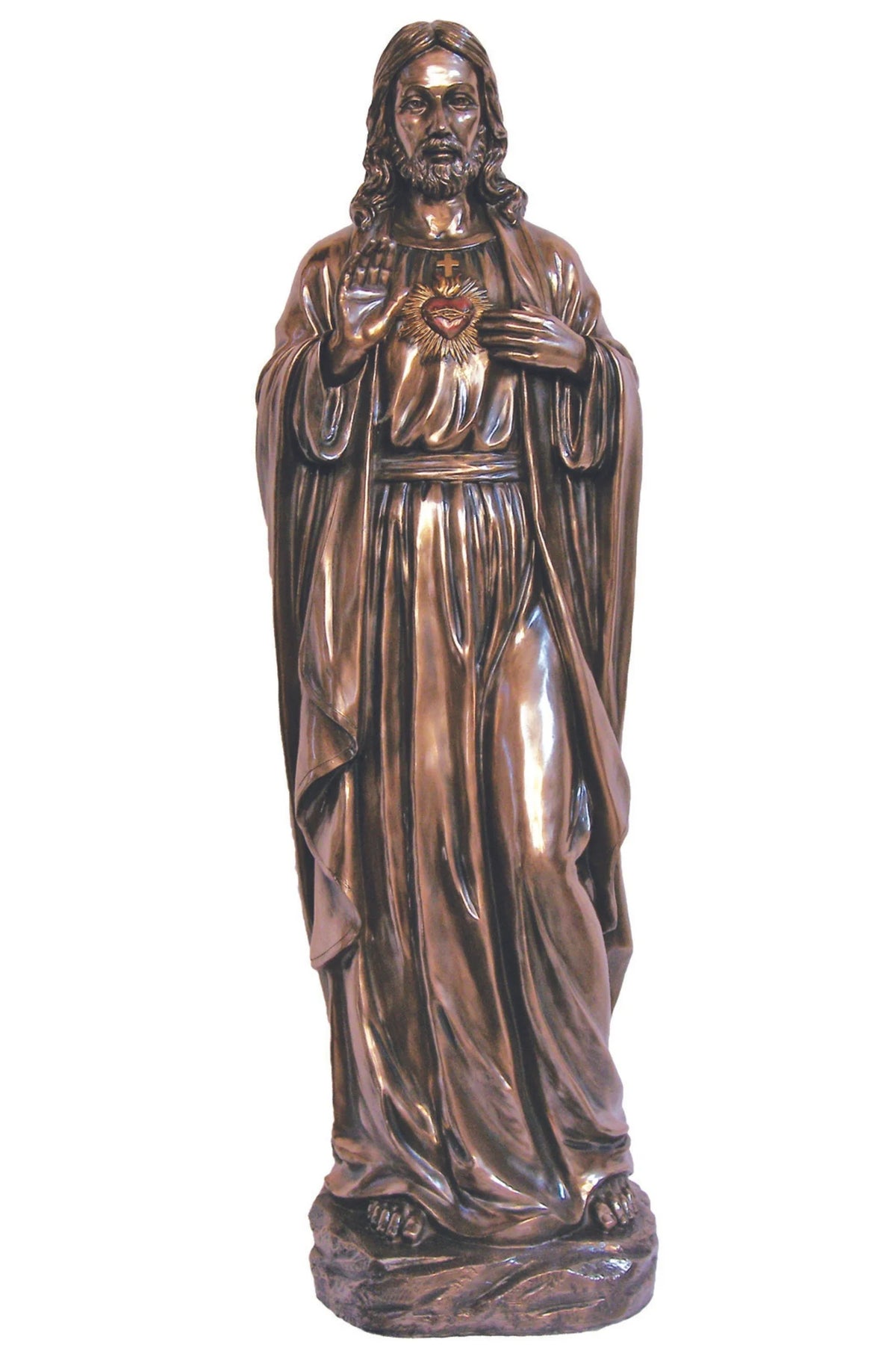 Sacred Heart of Jesus 40-Inch Statue, Cold-Cast Bronze