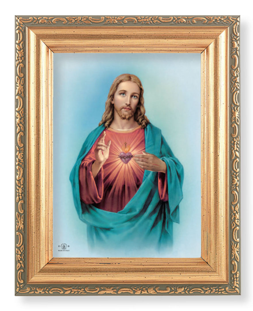 Sacred Heart of Jesus 4x5.5 Print Under Glass